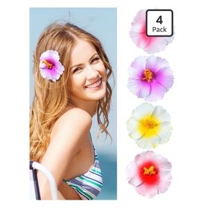 4Pcs Hawaiian Flower Hair Clips